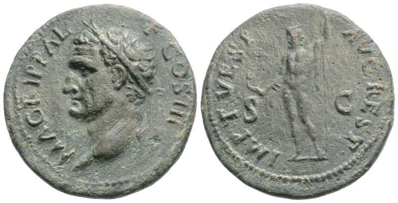 Agrippa (grandfather of Caligula) Æ As. Restitution issue struck under Titus. Ro...