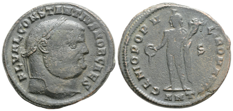 Constantius I, as Caesar, Æ Nummus. Antioch, AD 305-306. FL VAL CONSTANTIVS NOB ...