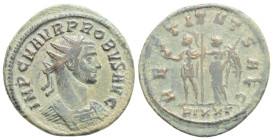 Probus (276-282 AD). AE silvered Antoninianus Ticinum mint, 276 AD. IMP C M AVR PROBVS AVG, radiate, draped and cuirassed bust right.. RESTITVT SAEC, ...