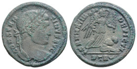 Constantine I. 307-337 AD. AE 3, Reduced Follis, Trier, 323-4 AD. Obv: CONSTAN - TINVS AVG Head laureate right. R SARMATIA - DEVICTA Victory advancing...