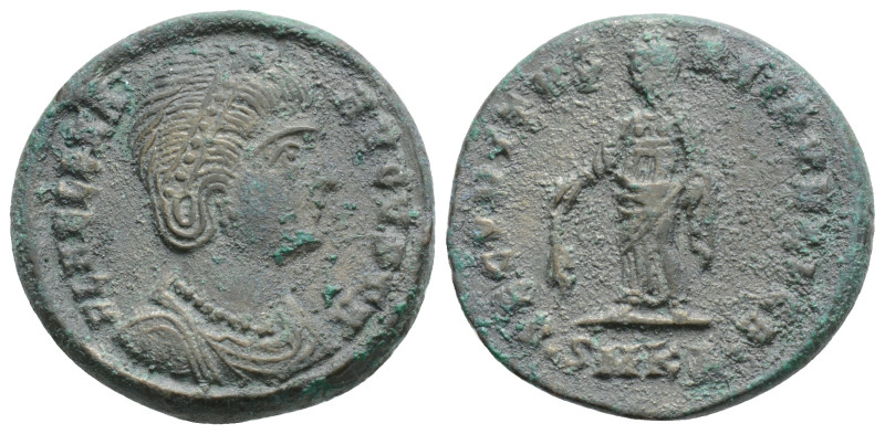 Helena Æ Nummus. Antioch, AD 328-329. FL HELENA AVGVSTA, diademed and mantled bu...