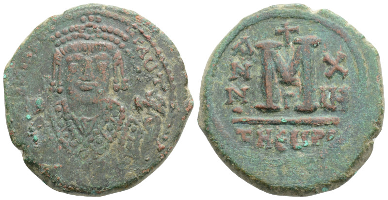 Justinian I Æ Nummus. Constantinople, Dated RY 15 = 541-542. D N IVSTINIANVS P P...