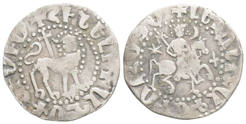 ARMENIA, Cilician Armenia. Royal. Levon II, (1270-1289 AD). AR Tram King right o...