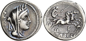 C. Fabius C. f. Hadrianus 

Denario circa 102, AR 3,78 g. EX A PV Testa di Cibele turrita e velata a d. Rv. La Vittoria in biga al galoppo verso d.;...