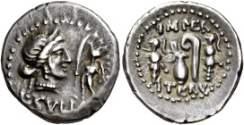 L. Cornelius Sulla 

Denario, zecca itinerante con Sulla 84-83, AR 3,94 g. Testa diademata di Venere a d.; davanti un piccolo Cupido regge un ramo d...