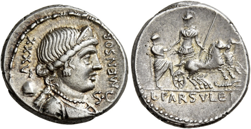 L. Farsuleius Mensor 

Denario 75, AR 4,00 g. MENSOR / S C Busto diademato e d...
