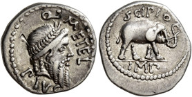 Q. Caecilius Metellus Pius Scipio Imperator 

Denario, zecca itinerante in Africa settentrionale 47-46, AR 3,68 g. Q METEL – PIVS Testa laureata di ...