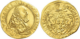 Avignone. Urbano VIII (Maffeo Barberini), 1623-1644 

Quadrupla 1641, AV 13,12 g. VRBANVS VIII PONT MAX 1641 – segno di zecchiere non identificato. ...