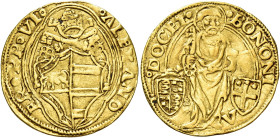 Bologna. Alessandro VI (Rodrigo de Borja y Borja), 1492-1503 

Ducato papale 1492-1499, AV 3,44 g. ALEXAND – ER PP VI Stemma sormontato da triregno ...