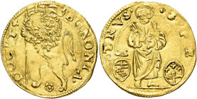 Bologna. Clemente VII (Giulio de’Medici), 1523-1534 

Ducato papale o bolognino, AV 3,43 g. BONONIA – DOCET Leone vessillifero rampante a s. Rv. S P...