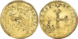 Bologna. Sisto V (Felice Peretti), 1585-1590 

Scudo del sole 1585-1586, AV 3,28 g. SIXTVS V – PONT MAX Stemma sormontato da triregno e chiavi decus...