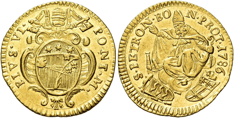 Bologna. Pio VI (Giovanni Angelo Braschi), 1775-1799 

Zecchino 1786, AV 3,41 ...