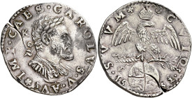 Milano. Carlo V d’Asburgo imperatore e duca di Milano, 1535-1556 

Mezzo scudo 1552, AR 16,71 g. IMP CAES CAROLVS V AVG Busto laureato e corazzato a...