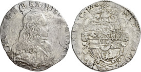 Milano. II periodo: re di Spagna e duca di Milano, 1675-1700 

Filippo 1676, AR 27,58 g. CAROLVS II REX HISPANIARVM Busto corazzato a d.; sotto, nel...