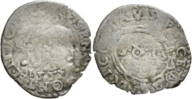 Montalcino. Repubblica di Siena, 1555-1559 

Mezza parpagliola da 5 quattrini 1557, Mist. 0,79 g. + R P SEN IN MONTE ILICINO Lupa che allatta i geme...