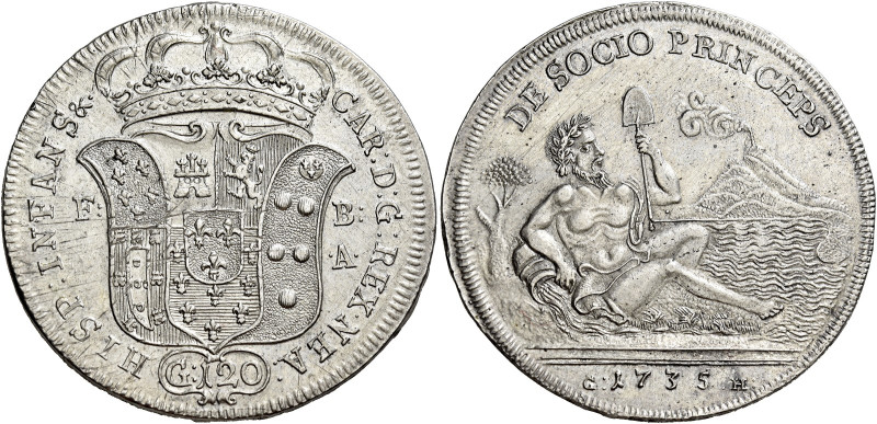 Napoli. Carlo di Borbone, 1734-1759 

Piastra 1735, AR 25,39 g. CAR D G REX NE...