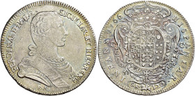 Napoli. Ferdinando IV di Borbone, 1759-1816. I periodo: 1759-1799 

Piastra 1766, AR 25,30 g. FERDINAND IV D G – SICILIAR ET HIER REX Busto corazzat...