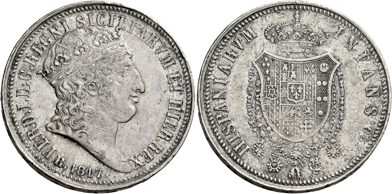 Napoli. Ferdinando I (già IV) di Borbone, 1816-1825 

Piastra 1817 reimpressa....
