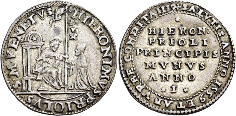 Venezia. Gerolamo Priuli, 1559-1567 

Osella anno I/1559, AR 9,59 g. S M VENET...