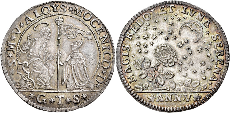 Venezia. Alvise II Mocenigo, 1700-1709 

Osella anno V (1704), AR 9,81 g. S M ...