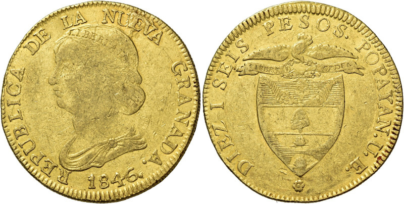 Colombia. Repubblica di Nueva Granada, 1837-1859 

Da 16 pesos 1846 Popayan. F...