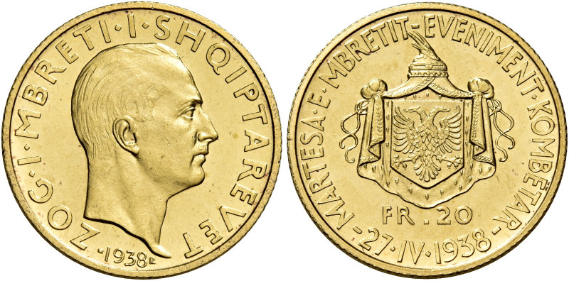 Zog I presidente della Repubblica, 1925-1928 poi re, 1928-1939. 

Da 20 franch...