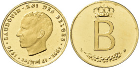 Baldovino, 1951-1993. 

Da 20 franchi o medaglia per il 25° anniversario di regno 1976 Bruxelles. Legende francesi. Varesi 238a. Friedberg –. Fdc
