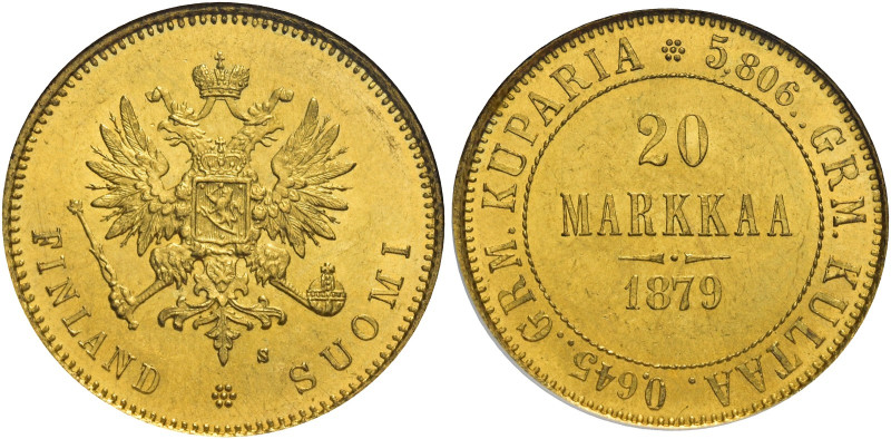 Alessandro II di Russia, 1855-1881. 

Da 20 markkaa 1879 Helsinki. Sigla S (Is...