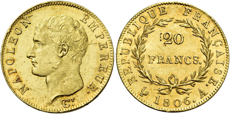 Imperatore, 1804-1814. 

Da 20 franchi 1806 A – Parigi. Varesi 267. Gadoury 10...