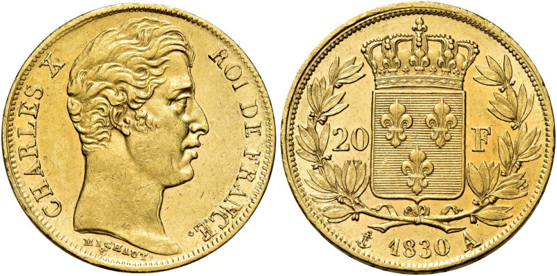 Carlo X, 1824-1830. 

Da 20 franchi 1830 A – Parigi. 5 foglie. Varesi 388. Gad...