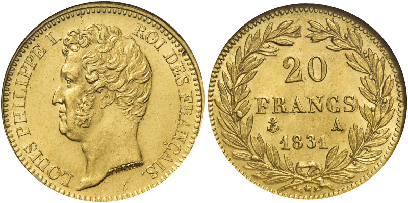 Luigi Filippo, 1830-1848. 

Da 20 franchi 1831 A – Parigi. Taglio in rilievo. ...