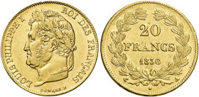 Luigi Filippo, 1830-1848. 

Da 20 franchi 1836 A – Parigi. Varesi 418. Gadoury 1031. Le Franc F527/14. Friedberg 560. q.Spl