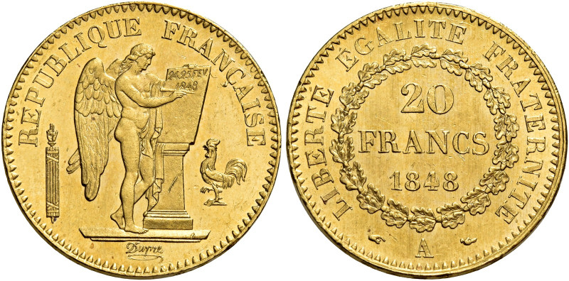 Seconda Repubblica, 1848-1852. 

Da 20 franchi 1848 A – Parigi. Genio alato. V...