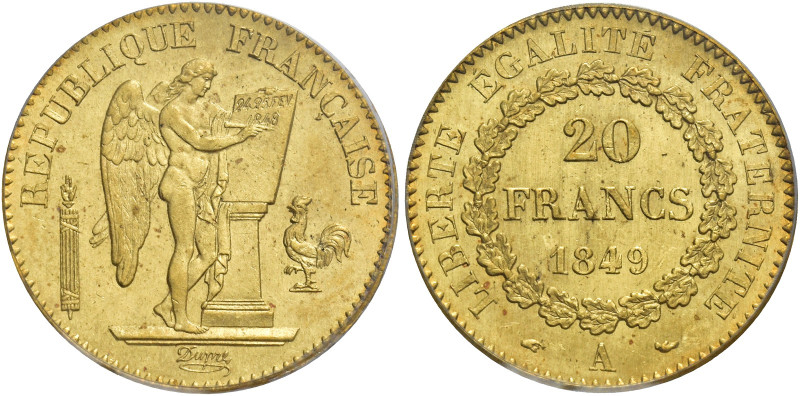 Seconda Repubblica, 1848-1852. 

Da 20 franchi 1849 A – Parigi. Genio alato. V...