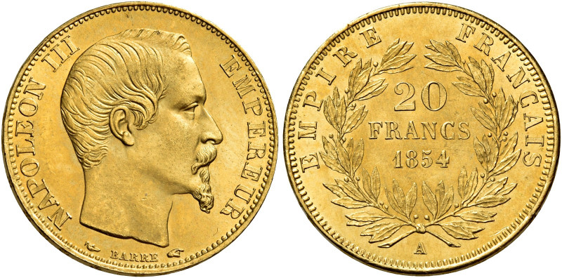 Napoleone III imperatore, 1852-1870. 

Da 20 franchi 1854 A – Parigi. Varesi 4...