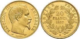 Napoleone III imperatore, 1852-1870. 

Da 20 franchi 1857 A – Parigi. Varesi 462. Gadoury 1061. Le Franc F531/12. Friedberg 573. Migliore di Spl