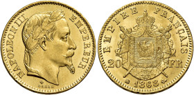 Napoleone III imperatore, 1852-1870. 

Da 20 franchi 1868 BB – Strasburgo. Varesi 484. Gadoury 1062. Le Franc F532/19. Friedberg 585. Fdc In slab NG...