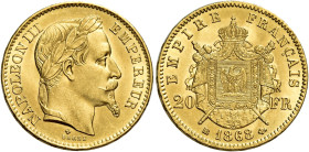 Napoleone III imperatore, 1852-1870. 

Da 20 franchi 1868 BB – Strasburgo. Varesi 484. Gadoury 1062. Le Franc F532/19. Friedberg 585. Conservazione ...