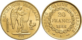 Terza Repubblica, 1870-1940. 

Da 20 franchi 1886 A – Parigi. Varesi 497. Gadoury 1063. Le Franc F533/9. Friedberg 592. Fdc In slab NGC MS 65, n. di...