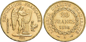 Terza Repubblica, 1870-1940. 

Da 20 franchi 1898 A – Parigi. Varesi 512. Gadoury 1063. Le Franc F533/22. Friedberg 592. Fdc In slab NGC MS 65, n. d...
