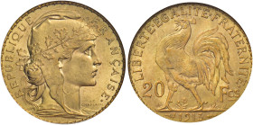 Terza Repubblica, 1870-1940. 

Da 20 franchi 1913 Parigi. Varesi 528. Gadoury 1064a. Le Franc F535/7. Friedberg 597. Conservazione eccezionale, Fdc ...