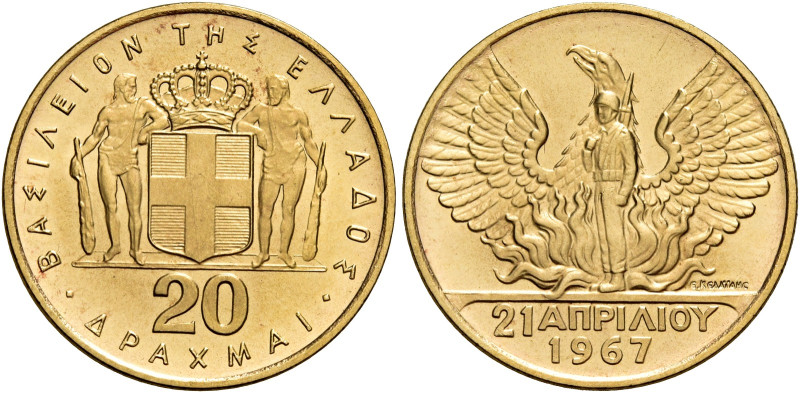 Costantino II, 1964-1973. 

Da 20 dracme 1967 (1970). Varesi 545. Friedberg 22...