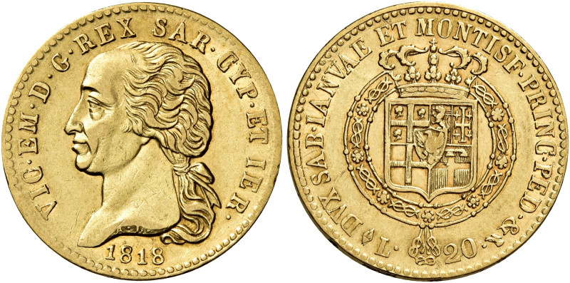 Savoia. Vittorio Emanuele I, 1802-1821. 

Da 20 lire 1818 Torino. Varesi 5. Pa...