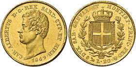 Savoia. Carlo Alberto, 1831-1849. 

Da 20 lire 1849 Genova. Varesi 69. Pagani 208. MIR 1045ac. Friedberg 1143. Fondi lucenti, Fdc
