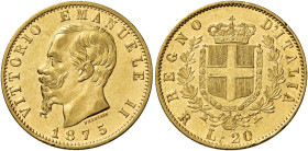 Savoia. Vittorio Emanuele II re d’Italia, 1861-1878. 

Da 20 lire 1875 Roma. Varesi 115. Pagani 472. MIR 1078s. Friedberg 12. q.Spl