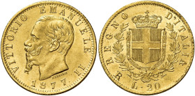 Savoia. Vittorio Emanuele II re d’Italia, 1861-1878. 

Da 20 lire 1877 Roma. Varesi 117. Pagani 474. MIR 1078u. Friedberg 12. Fdc
