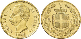 Savoia. Umberto I re d’Italia, 1878-1900. 

Da 20 lire 1879 Roma. Varesi 119. Pagani 575. MIR 1098a. Friedberg 21. Spl