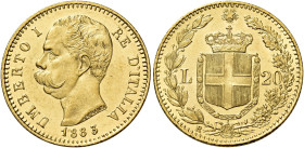 Savoia. Umberto I re d’Italia, 1878-1900. 

Da 20 lire 1883 Roma. Varesi 123. Pagani 579. MIR 1098g. Friedberg 21. Fdc