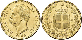 Savoia. Umberto I re d’Italia, 1878-1900. 

Da 20 lire 1886 Roma. Varesi 126. Pagani 582. MIR 1098l. Friedberg 21. Fdc