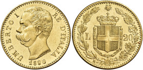 Savoia. Umberto I re d’Italia, 1878-1900. 

Da 20 lire 1890 Roma. Varesi 129. Pagani 585. MIR 1098o. Friedberg 21. q.Fdc